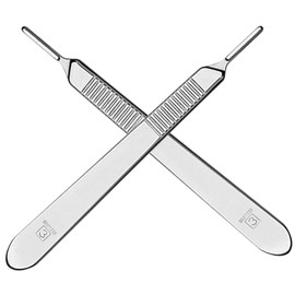 AAProTools Pack of 2 Scalpel Handle # 3, Premium Quality, Rust Proof Stainless Steel Scalpel Knife Handle, Lightweight and Durable,Fits Blades No. 10, 11, 12, 13, 14 and 15