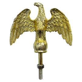 FRF FLAG Gold Eagle Head for Decorating Outdoor Flagpoles, Made of Zinc Alloy That is Unbreakable, Eagle Flag Pole Topper 1/2"-13UNC Threading Fit 20/25/30Ft FlagPole…