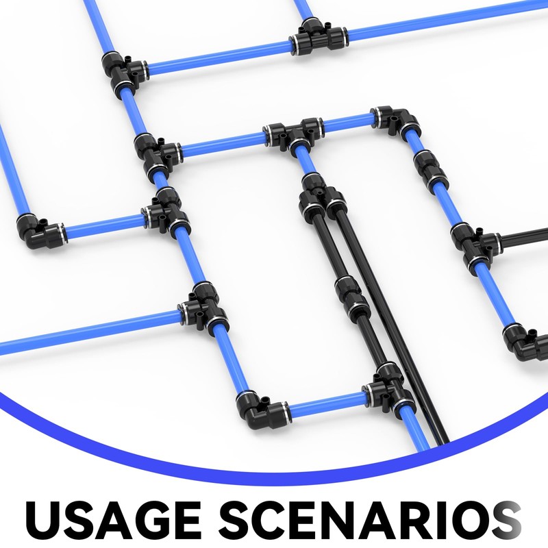 EterMutable 20-PACK 1/2" Tube OD 90 Degree Elbow Black Push