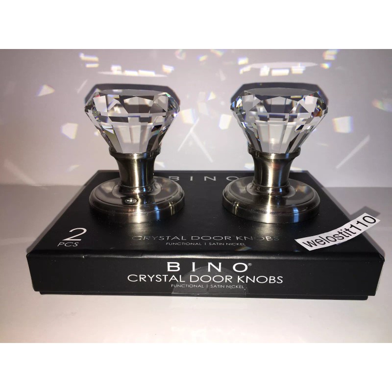 BINO Crystal Mirrored PRISM TOP DIAMOND RING Glass Door Knobs.
