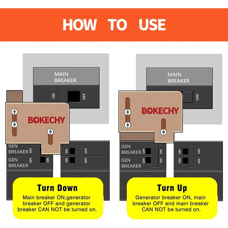 BOKECHY Generator Interlock Kit Multiple Styles Compatible with Horizontal Main