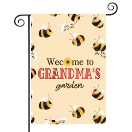 ZJXHPO Welcome To Grandma's Garden Flag Grandparents Outdoor Decor Bee Yard Gift Honey House Gift (Grandma's Garden)
