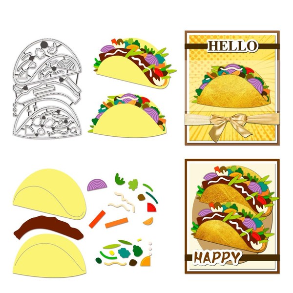 BENECREAT Burrito Die Cuts for Card Making, Taco Metal Embossing