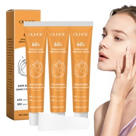 3 Stück Enthaarungscreme Gesicht Hair Removal Cream, Haarentfernungscreme Gesicht Upper Lip Hair Cream, 20g GesichtshaarentfernungCreme Gentle Formula, Beruhigende Schmerzfreie Wirksame