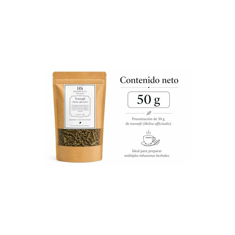 Herbolaria Selecta Toronjil (Melisa officinalis), Té Herbal para Infusión, Hojas