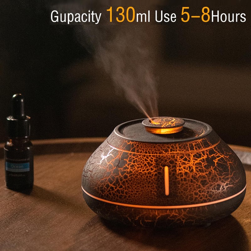 Flame Aromatherapy Diffuser 7 Color Light Essential Oil Diffuser Humidifier,