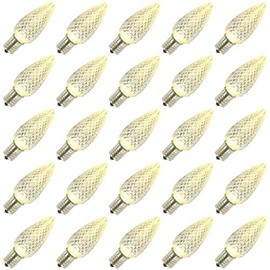 Vickerman 647080-0.96 watt 130 Volt C9 Warm White Twinkle Faceted LED Light Bulb (25 Pack) Christmas Light Bulbs (XLEDC91T-25)