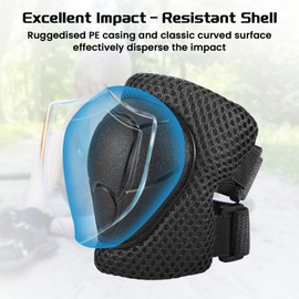 Hejo 6 Pcs Kids knee Pads Elbow Pads, Breathable Guards Protective Gear Set from PE for Children Youth ,With Wrist Pads, for Skating, Scooter, Skateboard, Bike (Black)