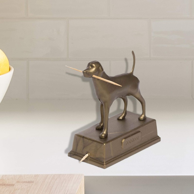 AD272 - Good Dog - Bronze Plastic Toothpick Dispenser by