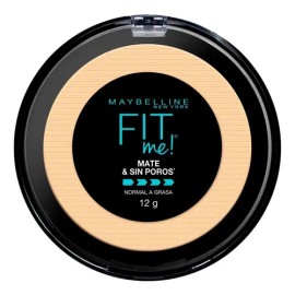 Maybelline Base Maquillaje en Polvo Fit Me Matte,12 gr, matifica, control brillo 16h, minimiza poros                                                  