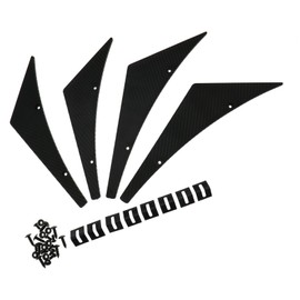 Set of 4Pcs ABS Auto Car Front Bumper Lip Splitter Fins Body Spoiler Canards Valence