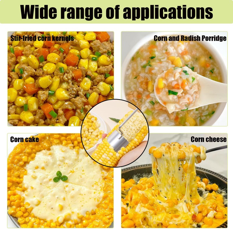 2024 New 2Pcs Long Handle Stainless Steel Corn Stripping Tool,