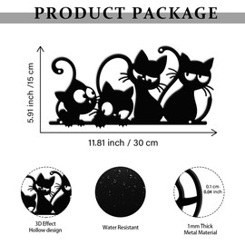 ACRNIGHEET Cat Metal Wall Art Decor Home Wall Decor Minimalist Cute Cat Wall Decor Black Cat Wall Decorations Modern Wall Hanging Decor for Living Room Bedroom Kitchen Garden Black