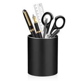 Shpucise Pen Holder Pencil Holder for Desk, Metal Pen Pots, Makeup Brush Holder, Pencil Cup Organizer for Desk, Office, School, Home (Black)