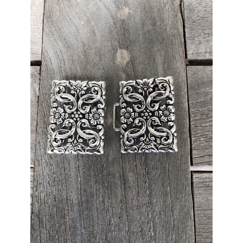 Hartmann-Knöpfe Silver Shiny Square Costume Clasp Aprons Clasp Dirndl Buckle