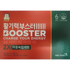 Jeonggwanjang Vitality Booster Liquid 20ml + Tablet 400mg 14 Pieces B / 정관장 활기력 부스터 액상 20ml + 정제 400mg 14개입 B