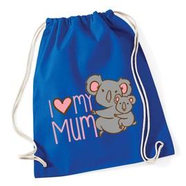 Hippowarehouse I Love My Mum Koala Drawstring Cotton School Gym Bag 37cm x 46cm, 12 litres