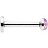 Body Candy Steel 3mm Synthetic Pink Opal Internally Threaded Labret