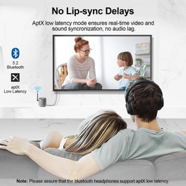 1Mii DS70 Bluetooth Transmitter for TV to Wireless Headphones/Speakers, aptX Adaptive/HD/LL, Dual Device Connection, OLED Display, Long Range, Wireless Audio Adapter with Optical/AUX/RCA and Mic input