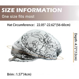 Womens Newsboy Hats Floral Cabbie Hat with Elatic Band Paperboy Painter Bakerboy Cap