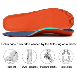 Dr. Plantillas ortopédicas para pies planos, soporte de arco para fascitis plantar, M - Women's 8.5-10 | Men's 7.5-9