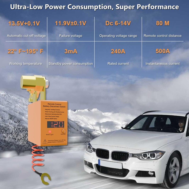 Remote Battery Disconnect Switch 12v, 240A, DZSSCY Upgrade Smart Voltage