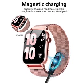UYRUREL [2-Pack] for Trendia TG09 Fitness Tracker Smartwatch Magnetic USB Charging Cable, 2 Pin Cord Charger for Smart Watch.