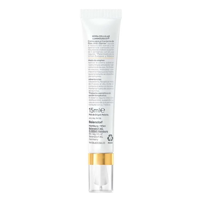 Contorno De Ojos Nivea Luminous Ácido Hialurónico 15ml
