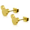 Gold Plated Stainless Steel Tiny Mouse Silhouette Button Stud Post