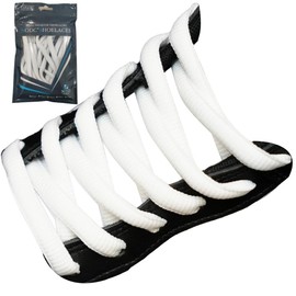 NODC Shoelaces, Shoelaces, Wide Oval, 47.2 inches (120 cm), 55.1 inches (140 cm), DUNK D Shoelaces, Wide, Oval, Round Lace, Plain, Flat Lace, Oval, white