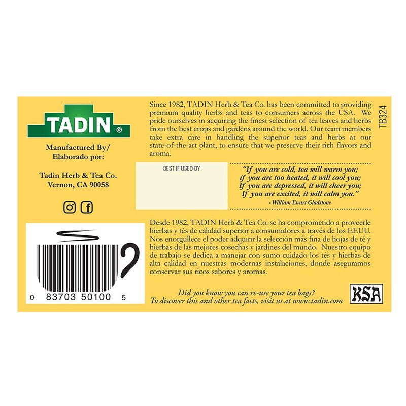 Tadin Manzanilla Chamomile Tea, 24 ct (Pack of 2)