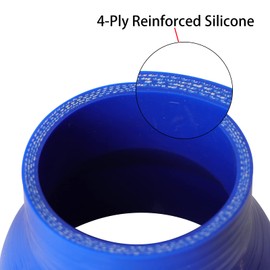 ETL INDUSTRIES 4" ID to 4.5" ID, 3" Length Reducer Silicone Coupler Hose, 4-Ply Reinforced Universal Straight Silicone Reducer Pipe Intake and Intercooler Piping Blue