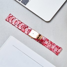 BINLUN Resin Watch Straps 12 14 16 18 20 22 mm for Women Replacement Watch Band 14 Colors Quick Release Wrist Strap Smart Watch Bracelets, Pomegranate Red,18mm