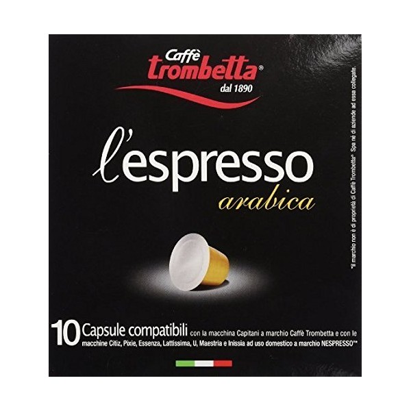 Trombetta L'espresso Arabica Pods, 10 Pods by Trombetta