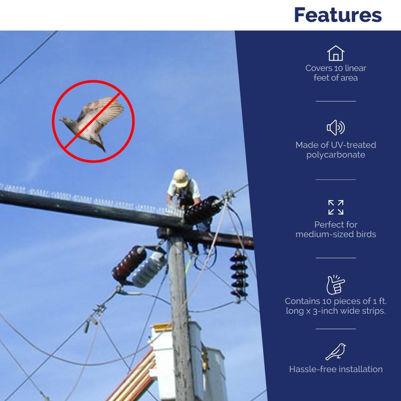 Bird-X Plastic Spikes Kit, Narrow Bird Spikes for Pigeons and