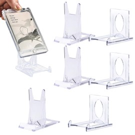 Pack of 6 Acrylic Stand Plate Stands, Small Plate Holder Stand, Transparent, Adjustable Decorative Plate Holder, Picture Stand, Plastic Stand for Photo Displays, Plates, Frames, Cookbooks