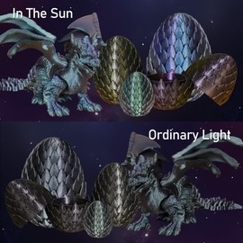 6 Spools Dark Magic Colors PLA 3D Printer Filament Bundle Pack, Shiny Sparkle Glitter by Different Light, Magic Blue, Gold, Green, Purple, 2 Rainbow Colors, Each Spool 250g, Total 1.5kgs PLA by MIKA3D