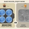 BRONYPRO Jumbo Silicone Muffin Pan with Metal Frame, 3.5" Large