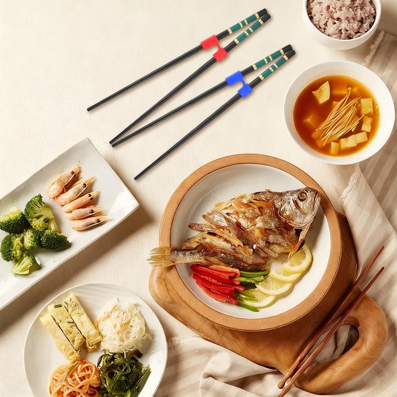Pack of 8 Chopstick Helper, Training Chopsticks Helper Connector for