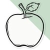 Medium 100mm 'Apple with Leaf' Transparent/Clear Sticker Decal for Windows/Cars/Walls