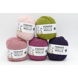 Ferner Merino 160 Wool, Pure Merino Wool for Knitting and Crocheting, 100% Wool, Knitting Yarn, Crochet Wool, Needle Size 3 to 3.5 mm (459 Dark Purple)