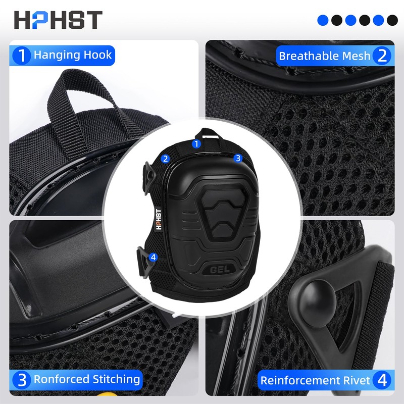 HPHST Professional Heavy-Duty Work Knee Pads with Gel & Foam