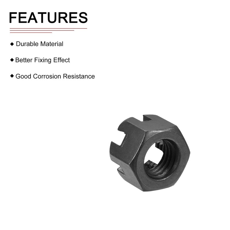 DTGN M12x1.75mm(DxP) Slotted Hex Castle Nuts - 10Pack - Good