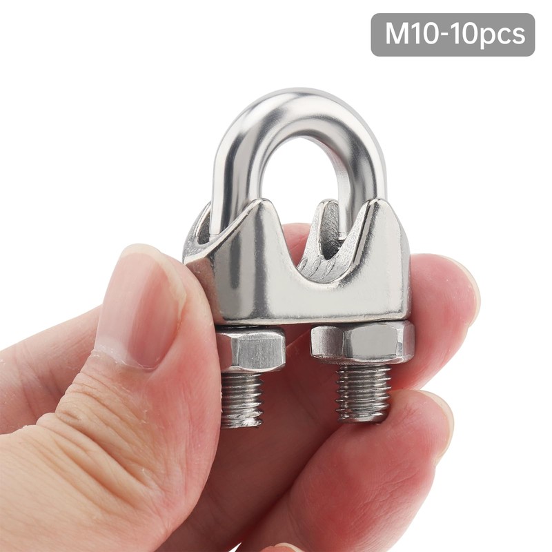 3/8" Wire Rope Clamp,10 pcs Cable Clamps 304 Stainless Steel