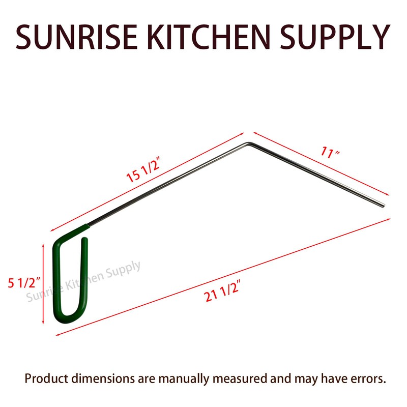 SUNRISE Fryer Brush with Long Handle (Brass, L, Double Brush,