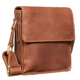 STILORD 'Nate' Herrentasche Leder klein Umhängetasche Schultertasche Männer Handtasche Messenger Bag Vintage echtes Leder, Farbe:andorra - braun