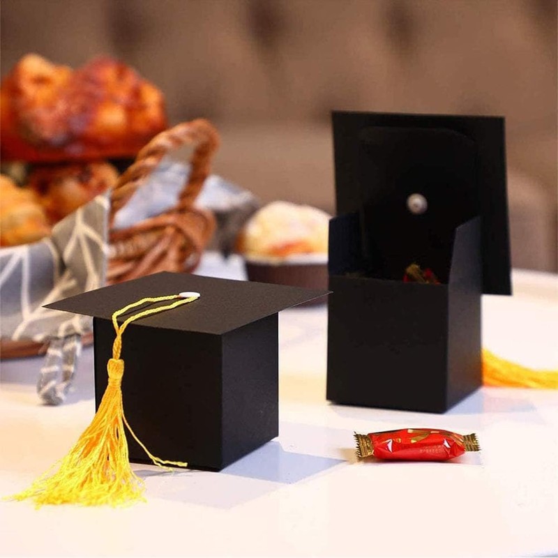 12 Pcs Graduation Caps box, Doctoral Caps Shaped Gift Box,