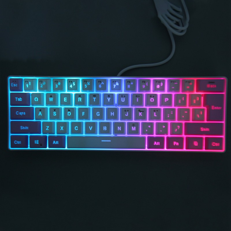Gaming Keyboard USB 61 Keys Ergonomic Contrast Color 6 RGB