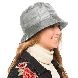 Adjustable Waterproof Bucket Rain Hat in Nylon, Easy to fold (LT Gray)