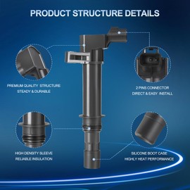 GRIZZLY AUTO Ignition Coil Packs and Spark Plugs UF270 Replacement for Dodge Ram 1500 Durango Dakota Jeep Grand Cherokee Liberty Grand 3.7L V6 Set of 6